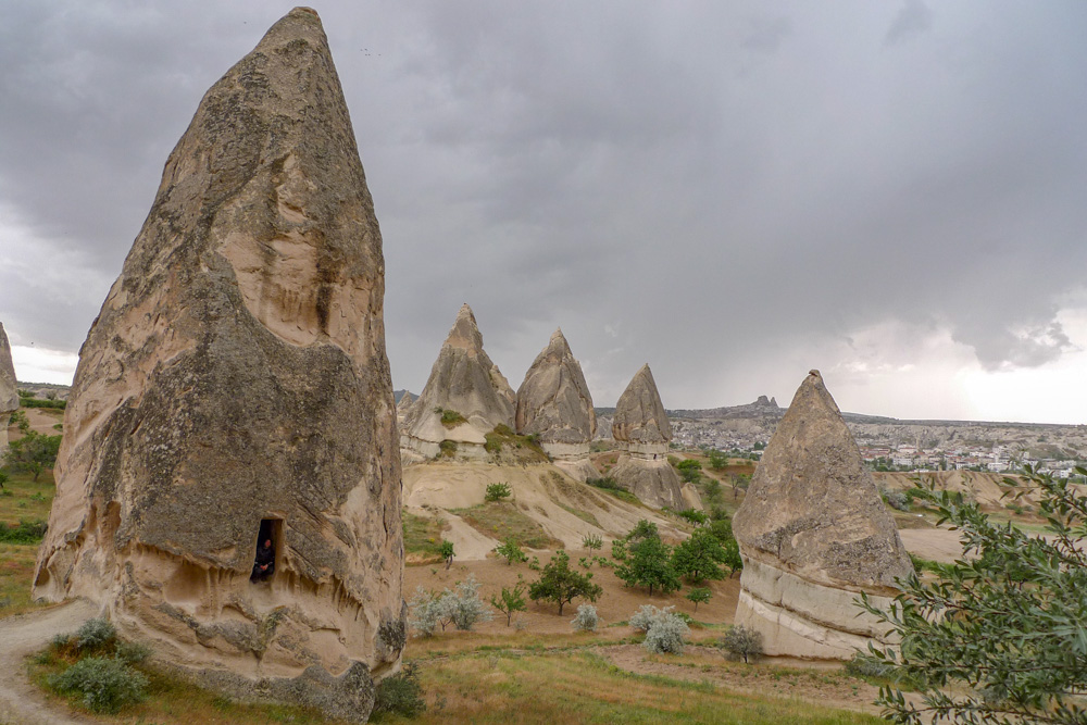 Unique rock formations in Cappadocia