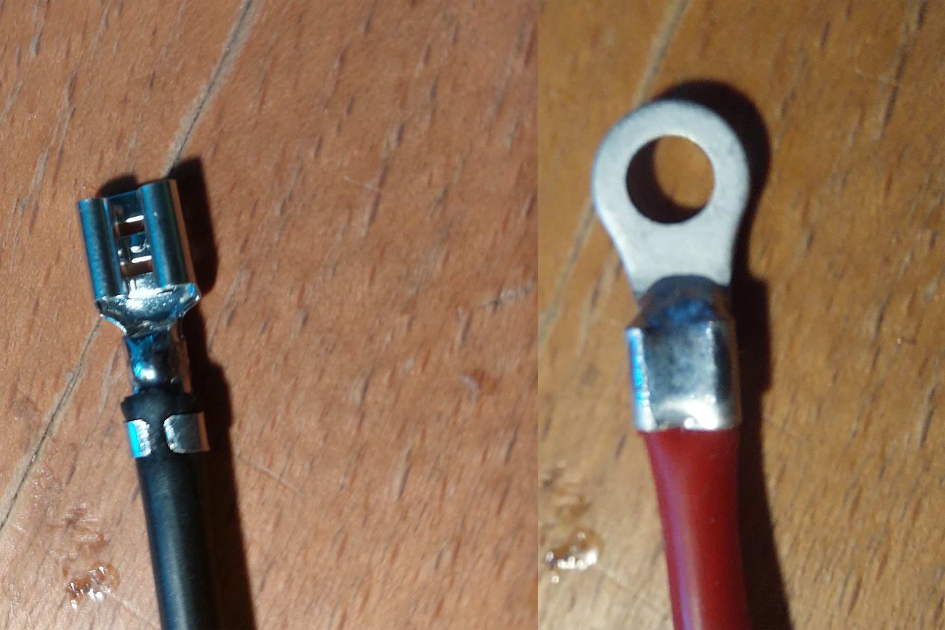 Crimped and soldered connectors