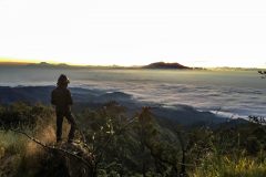 The valley is covered with clouds