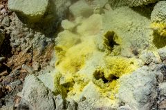Sulfur comes out of the ground